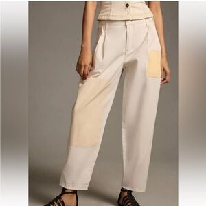 Pilcro Beige and Cream Straight Leg Jeans